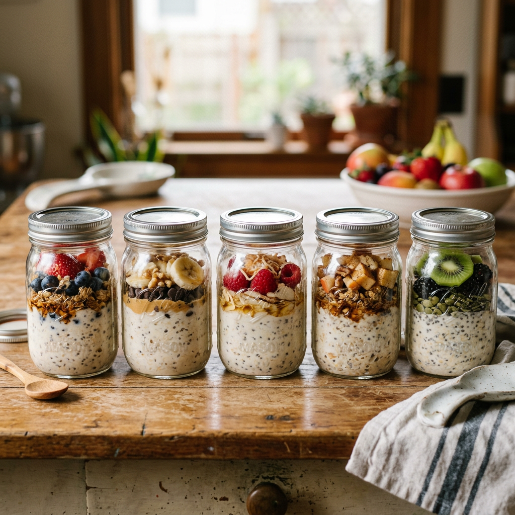 Overnight Oats Meal Prep — 5 Jars, Zero Morning Effort